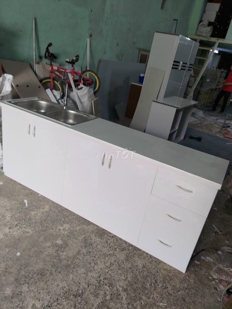 Tủ Bếp Nhựa Đài Loan Mini Hải Phòng  2m 
